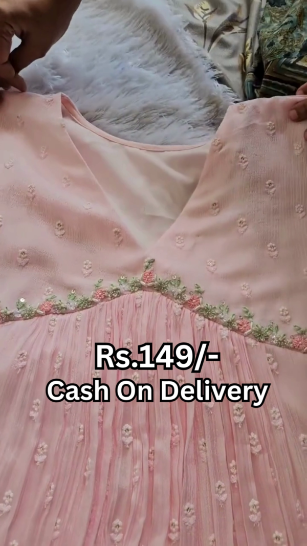 Trendy Designer Embroidered Gown With Dupatta